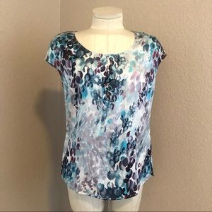 St John silk multicolored cap sleeve top